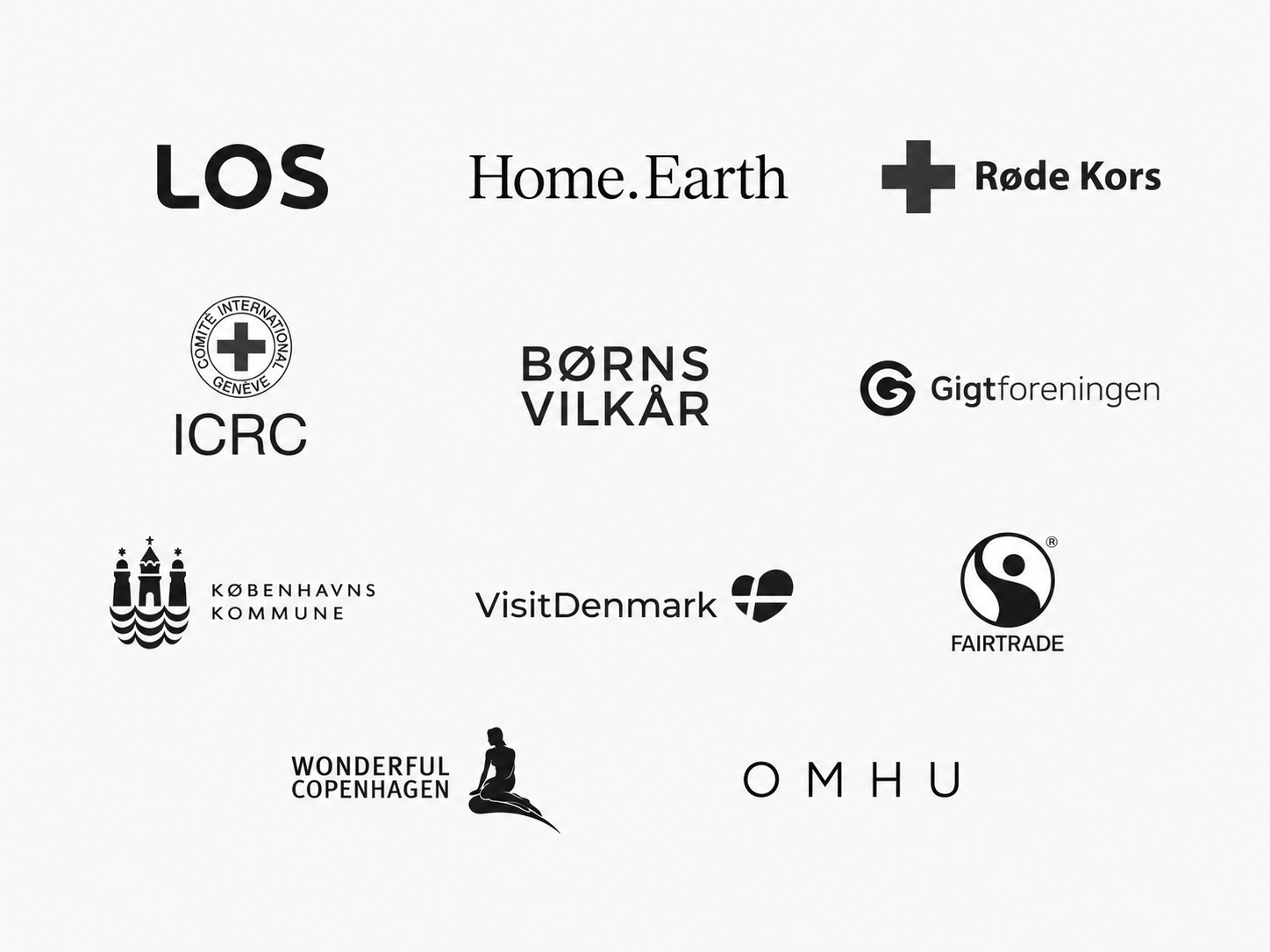 Client logos including Home.Earth, Røde Kors and VisitDenmark